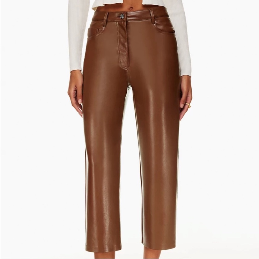 Wilfred THE MELINA CROPPED PANTS VEGN LEATHER SIZE 0 BLACK